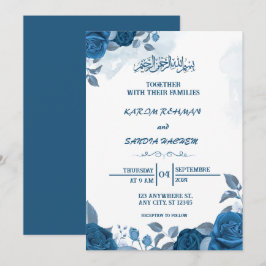 Convite para Casamento Islâmico de Nikah Blue