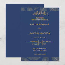 Convite para Casamento Islâmico de Nikah Blue