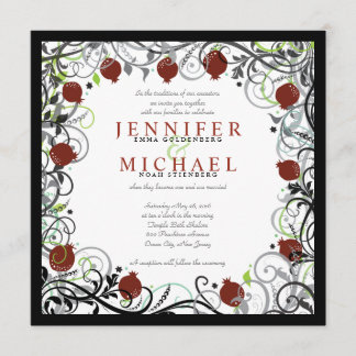 Convite para Casamento Judaico Pomegranato