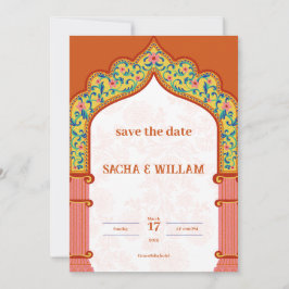 Convite para Casamento Laranja Moderno