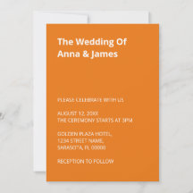 Convite para Casamento Laranja Moderno Brilho