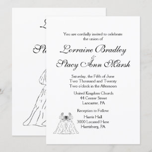 Convite para Casamento Lésbica Branca