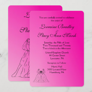 Convite para Casamento Lésbico de Fuchsia