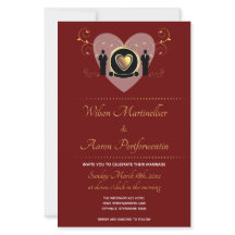 Convite para Casamento LGBTQ Burgundy Burgundy