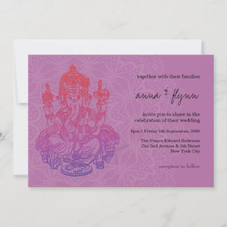 Convite para Casamento Lilac Púrpura de Ganesh