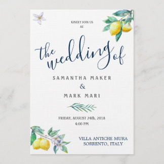 Convite para Casamento, Limão e Tema Oleícola da I
