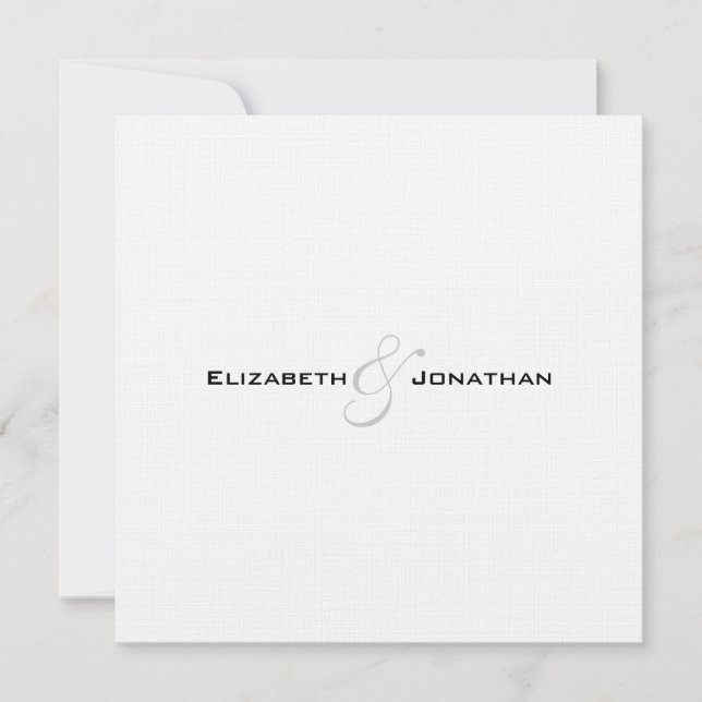 Convite para Casamento Linen de Código QR Moderno (Frente)