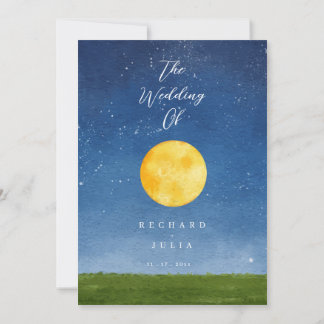 Convite para Casamento LUNA / Moon Cheio de Aquare