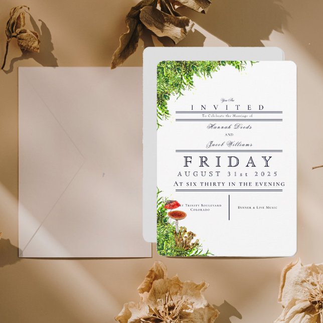 Convite para Casamento Mágico de Floresta Moss e C (Criador carregado)