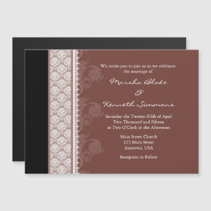 Convite para Casamento Magnético Brown Black Moder