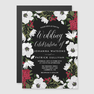 Convite para Casamento Magnético Red Anemone Bloom