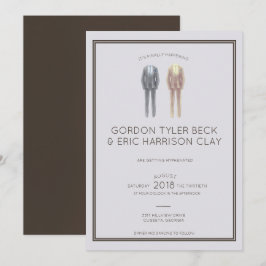 Convite para Casamento Mahogany Masculine