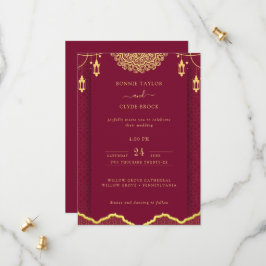 Convite para casamento maravilhoso com sofisticaçã