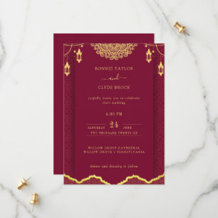 Convite para casamento maravilhoso com sofisticaçã