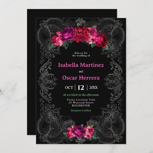 Convite para casamento Mexicano (Frente/Verso)