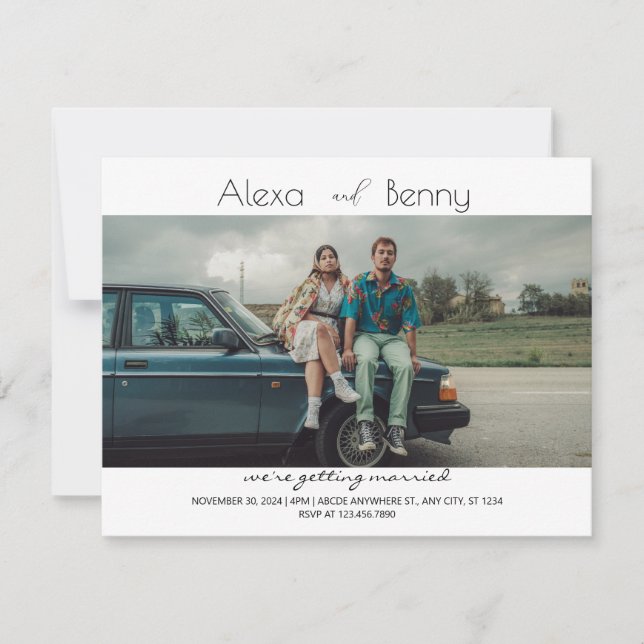 Convite para casamento mimalista moderno (Frente)