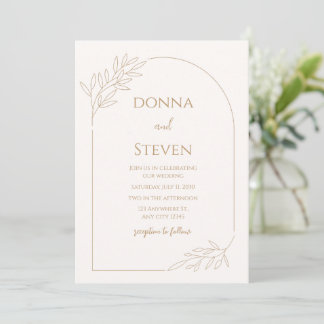 Convite para Casamento Minimalista Beige
