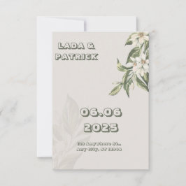 Convite para Casamento Minimalista Beige