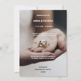 Convite para Casamento Minimalista Castanho e Bran