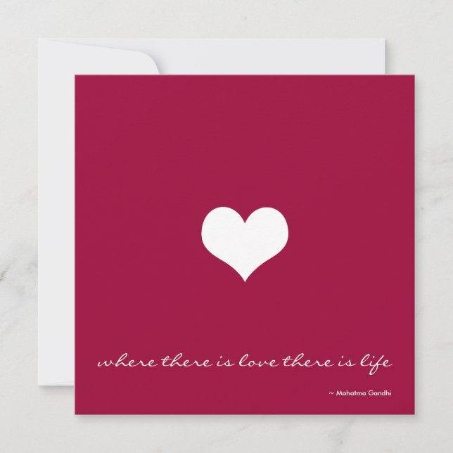 Convite para Casamento Minimalista Claret Red & Wh (Frente)