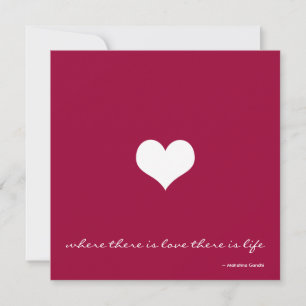 Convite para Casamento Minimalista Claret Red & Wh