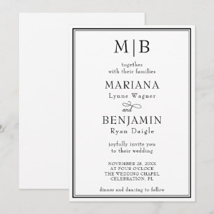 Convite para Casamento Minimalista de Fronteira Vi