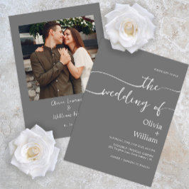 Convite para Casamento Minimalista de Script Moder