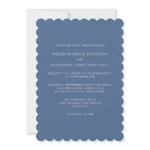Convite para Casamento Minimalista Dusty Blue