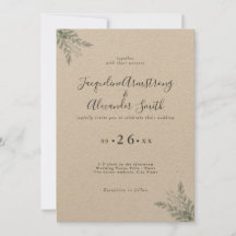 Convite para Casamento Minimalista Eucalyptus