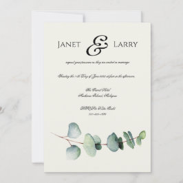 Convite para Casamento Minimalista Eucalyptus