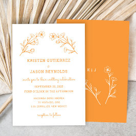 Convite para Casamento Mínimo de Flor Selvagem Ele