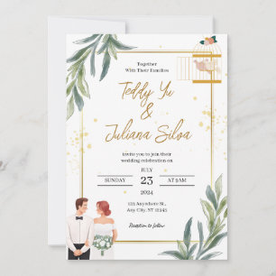 Convite para Casamento Mínimo Moderno Branco