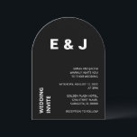 Convite para Casamento Mínimo Moderno Negro<br><div class="desc">A frente desta moderna carta de convite ousada de casamento mostra letras brancas em um fundo preto. A parte de trás da carta é preto. Um belo cartão de convite para casamento que é fácil personalizar online antes de fazer pedidos.</div>