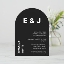 Convite para Casamento Mínimo Moderno Negro