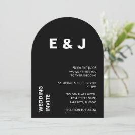 Convite para Casamento Mínimo Moderno Negro