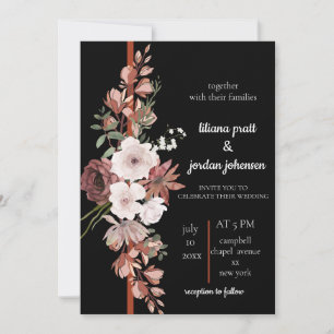 Convite para Casamento Modern Watercolor Boho