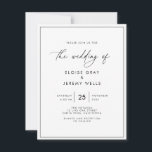 Convite para casamento moderno<br><div class="desc">Este cartão de casamento moderno tem uma design calorosa e minimalista. A frente apresenta um texto animado de script acima de seus primeiros nomes e data. No verso, definimos o plano de fundo como transparente, para que a cor do papel sirva de base. Você pode escolher uma cor para o...</div>