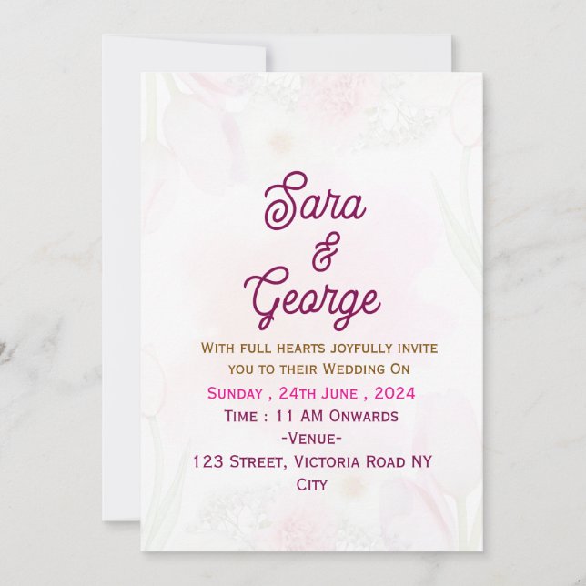 Convite para casamento moderno (Frente)