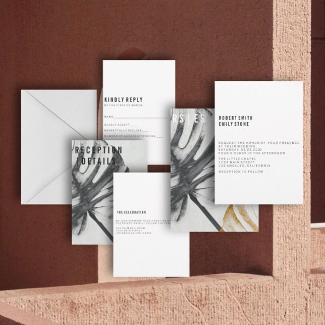 Convite para Casamento Moderno Botânico: Coleção I (Criador carregado)