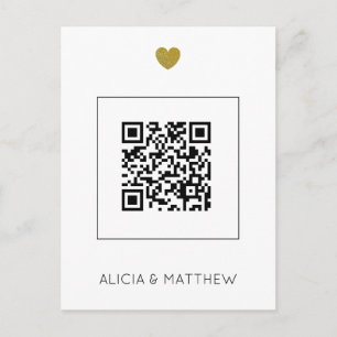 Convite para casamento moderno com código QR