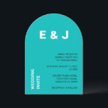 Convite para Casamento Moderno de Aqua Turquoise<br><div class="desc">A frente deste moderno cartão de convite para o casamento apresenta letras negras e brancas em um brilhante fundo de turquesa aqua. A parte traseira da placa apresenta uma turquesa aqua clara e simples. Um belo cartão de convite para casamento que é fácil personalizar online antes de fazer pedidos.</div>