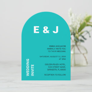Convite para Casamento Moderno de Aqua Turquoise
