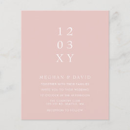 Convite para Casamento Moderno de Blush de Orçamen