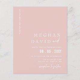Convite para Casamento Moderno de Blush de Orçamen