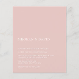 Convite para Casamento Moderno de Blush de Orçamen