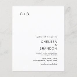 Convite para Casamento Moderno de Chelsea Black e