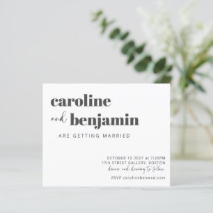 Convite para casamento moderno de chic branco com