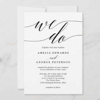 Convite para Casamento Moderno de COR EDITÁVEL #MS