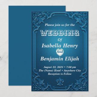 Convite para Casamento Moderno de Deco Turquoise