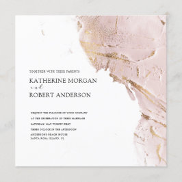 Convite para casamento moderno de rosa dourado tex